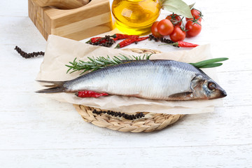 Herring with onion and rosemary