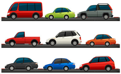 Fototapeta na wymiar Different type of cars