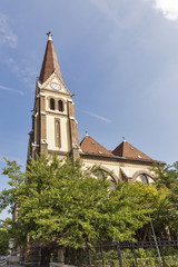 Fototapeta na wymiar Fasori Lutheran Church and Secondary School in Budapest, Hungary.