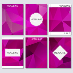 Modern vector templates for brochure, flyer, cover magazine or report in A4 size. Abstract geometric background with triangles. Vector illustration