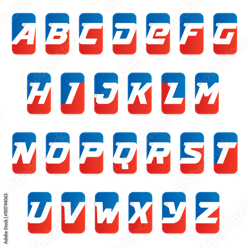 "Alphabet letters for fitness, sport team or gym." Imagens e vetores de