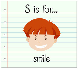 Flashcard letter S is for smile