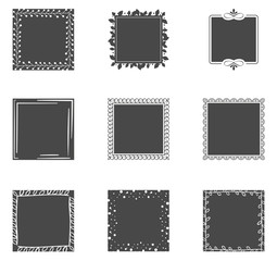 Collection of filled frames with decorative borders