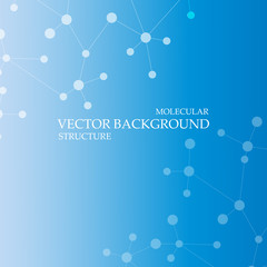 Structure molecule and communication Dna, atom, neurons. Science concept for your design. Connected lines with dots. Medical, technology, chemistry, science background. Vector illustration