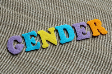 gender word made with colorful felt letters