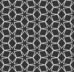 Vector seamless texture. Repeating geometric tiles with stars. Modern stylish graphic design.