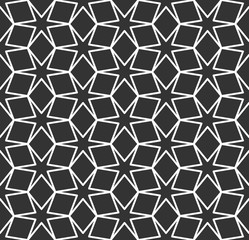 Vector seamless texture. Repeating geometric tiles with stars. Modern stylish graphic design.