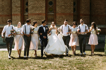 Lovely photo of the couple and their friends