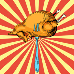 Chicken illustration in pop art style