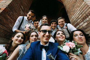Attractive young people in the wedding day