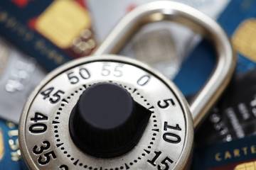 Lock with credit card.