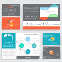 Business graphics brochure, cover layout and infographics