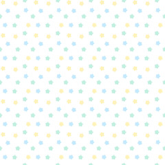 ランダム星柄シームレスパターン　ブルーグリーン系