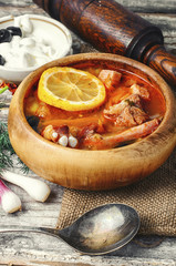 National Ukrainian soup Solyanka