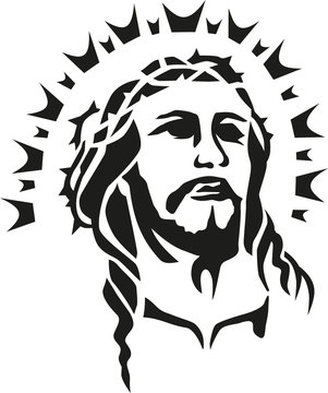 Jesus Christ Head With Halo