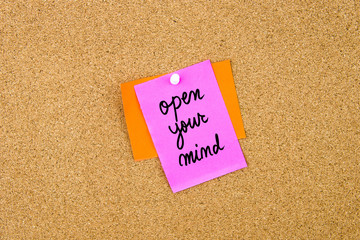 Open Your Mind written on paper note