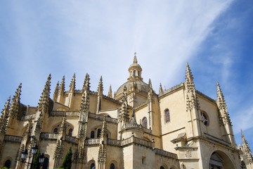 Fototapeta na wymiar Gothic cathedral in Segovia