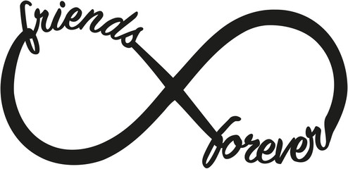 Infinity sign with friends forever - obrazy, fototapety, plakaty