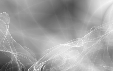 Wide silver smoke abstract wavy gray background