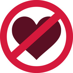 No love allowed - ban with heart