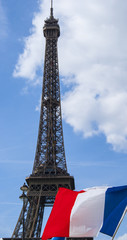 Fototapeta na wymiar French flag and the Eiffel Tower