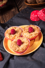 Cheesecake Muffins with raspberry