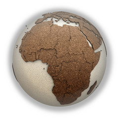 Africa on light Earth