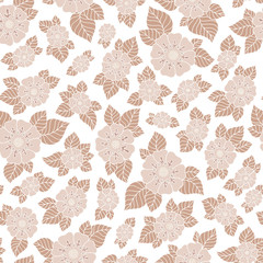 Seamless vector floral pattern with colorful fantasy plants and