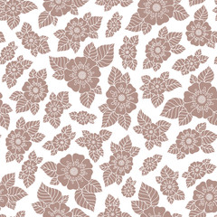 Fototapeta premium Seamless vector floral pattern with colorful fantasy plants and