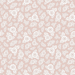 Seamless vector floral pattern with colorful fantasy plants and