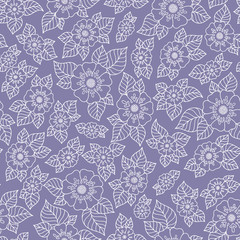 Lace seamless hand drawn vector pattern.