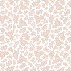 Seamless vector floral pattern with colorful fantasy plants and