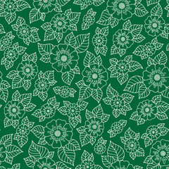 Floral drawn sketch background.