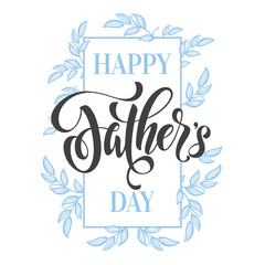 Father's Day greeting card with floral leaves pattern.