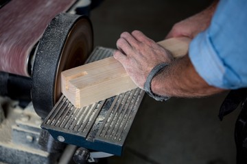 Carpenter working on his craft