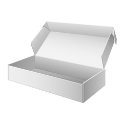 Naklejka premium White Package Box Opened. For electronic device