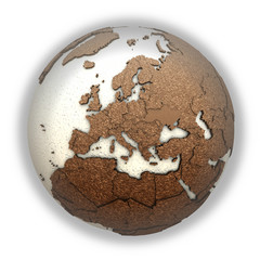 Europe on light Earth