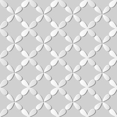Seamless 3D white paper cut art background 438 vintage cross water drop geometry