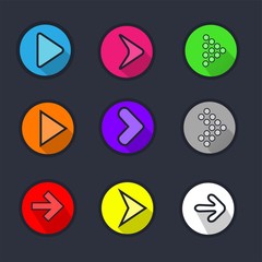 Colorful Circle Arrows Set 