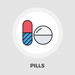 Contraceptive pills vector flat icon