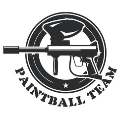 Paintball emblem with marker - paintball gun