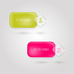 Vector banner with a glass surface for your business titles. Eps