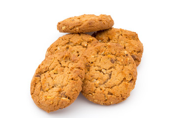 Oatmeal cookies with isolated background.