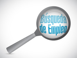 job search magnify glass sign in Spanish
