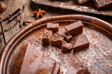 Homemade chocolate sticks