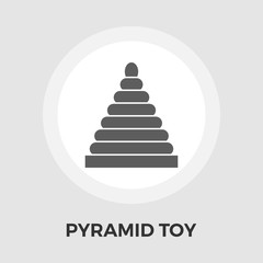Pyramid toy vector flat icon