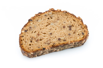 Rye bread isolated on white background.