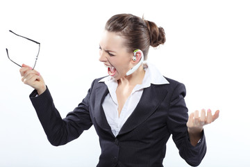 Screaming business lady 