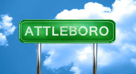 attleboro vintage green road sign with highlights
