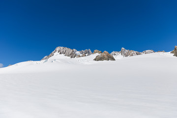 Franz Josef glacier at top view